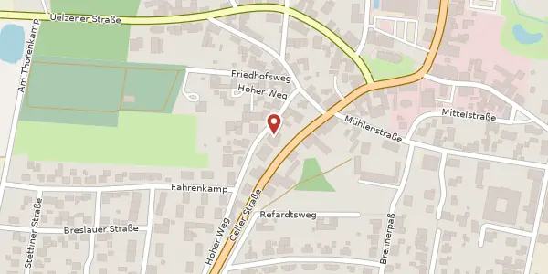 Karte der Umgebung von Celler Straße 10, 29386 Hankensbüttel