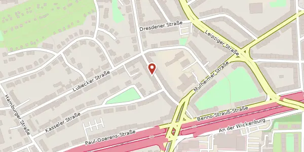 Karte der Umgebung von Wiesbadener Str. 25, 45145 Essen