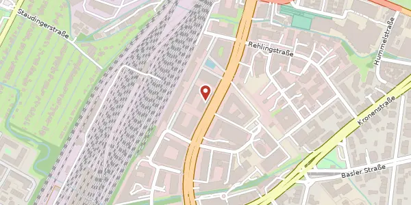 Karte der Umgebung von Heinrich-von-Stephan-Straße 13, 79100 Freiburg im Breisgau