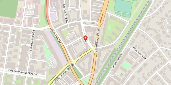 Karte der Umgebung von Offenburger Straße 5, 79108 Freiburg im Breisgau
