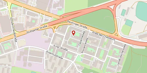Karte der Umgebung von Französische Allee 13, 72072 Tübingen