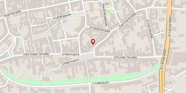 Karte der Umgebung von Untermarkt 23, 99974 Mühlhausen