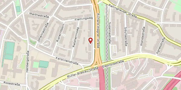 Karte der Umgebung von Richard Wagnerstr. 90, 45128 Essen