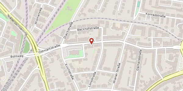 Karte der Umgebung von Ostmarkstr. 36, 48145 Münster