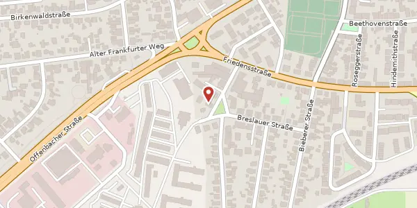 Karte der Umgebung von Tilsiter Str. 9, 63165 Mühlheim