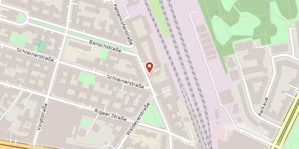 Karte der Umgebung von Pettenkoferstraße 6, 10247 Berlin