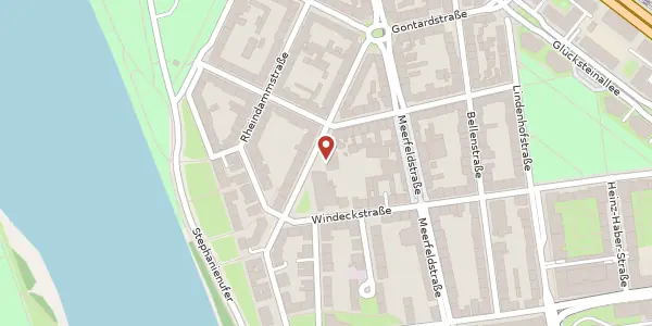 Karte der Umgebung von Rheinaustraße 17-19, 68163 Mannheim