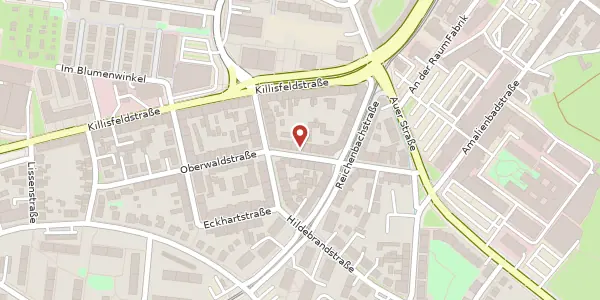 Karte der Umgebung von Oberwaldstraße 18, 76227 Karlsruhe