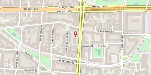 Karte der Umgebung von Karlstr. 52, 76133 Karlsruhe