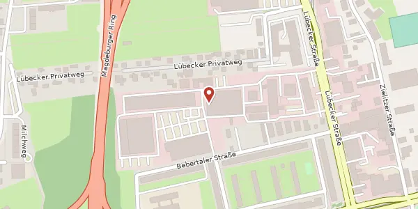 Karte der Umgebung von Lübecker Str. 53-63, 39124 Magdeburg