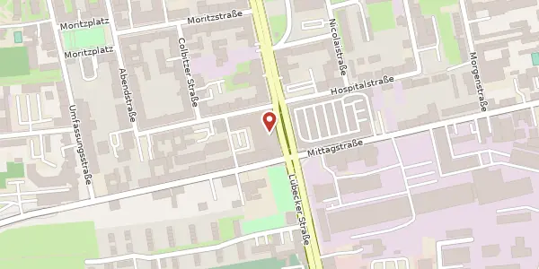 Karte der Umgebung von Lübecker Straße 14, 39124 Magdeburg