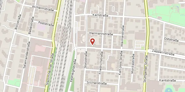 Karte der Umgebung von Johannesstraße 40/42, 70806 Kornwestheim