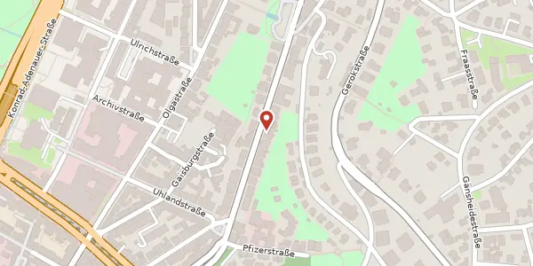 Karte der Umgebung von Alexanderstraße 9b, 70184 Stuttgart