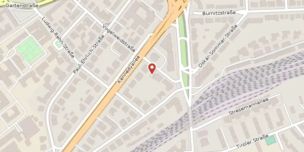 Karte der Umgebung von Kennedyallee 97 A, 60596 Frankfurt