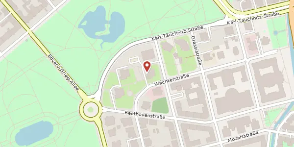 Karte der Umgebung von Wächterstraße 36, 04107 Leipzig
