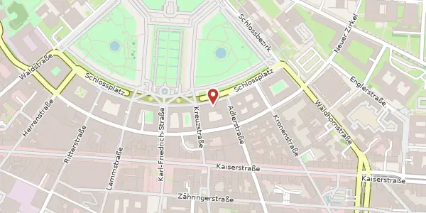 Karte der Umgebung von Schlossplatz 10, 76113 Karlsruhe