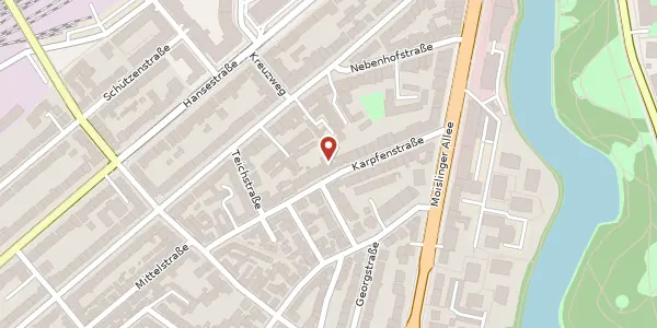 Karte der Umgebung von Karpfenstraße 14, 23558 Lübeck