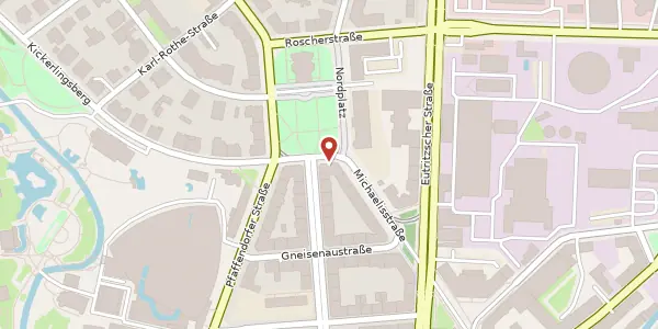 Karte der Umgebung von Nordplatz 1, 04105 Leipzig