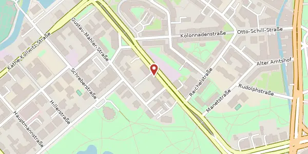 Karte der Umgebung von Friedrich-Ebert-Straße 25, 04109 Leipzig