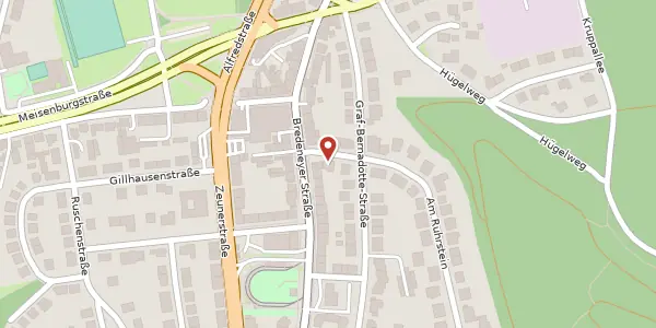 Karte der Umgebung von Am Ruhrstein 4, 45133 Essen