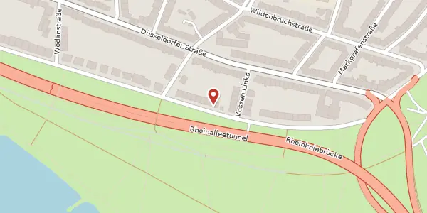 Karte der Umgebung von Rheinallee 165, 40545 Düsseldorf