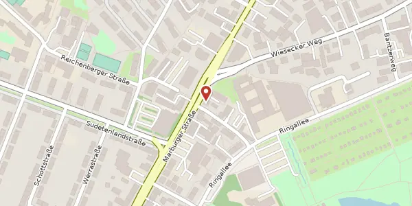 Karte der Umgebung von Marburger Str. 60, 35396 Gießen