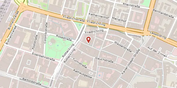 Karte der Umgebung von Unterlinden 9, 79098 Freiburg im Breisgau