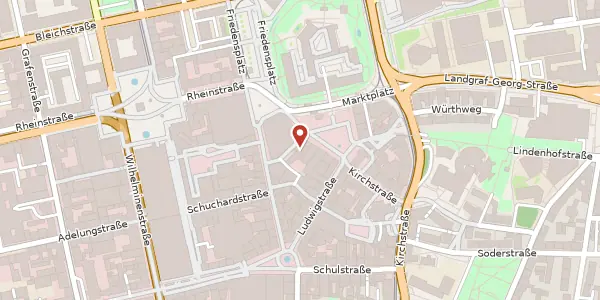 Karte der Umgebung von Marktplatz 3, 64283 Darmstadt