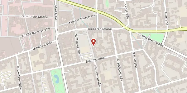 Karte der Umgebung von Wilhelmsplatz 16, 63065 Offenbach
