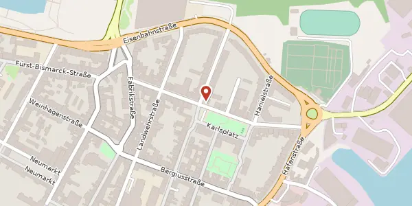 Karte der Umgebung von Amtsgerichtsstr. 20, 47119 Duisburg