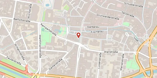 Karte der Umgebung von Kaiser-Joseph-Straße 262, 79098 Freiburg im Breisgau