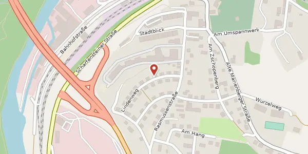 Karte der Umgebung von Lindenweg 14, 09405 Zschopau