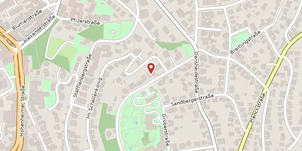 Karte der Umgebung von Richard-Wagner-Straße 10, 70184 Stuttgart