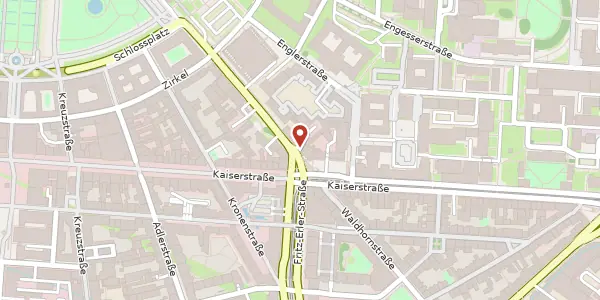 Karte der Umgebung von Waldhornstraße 19, 76131 Karlsruhe