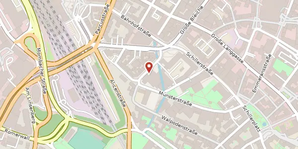 Karte der Umgebung von Bilhildisstr. 2, 55116 Mainz