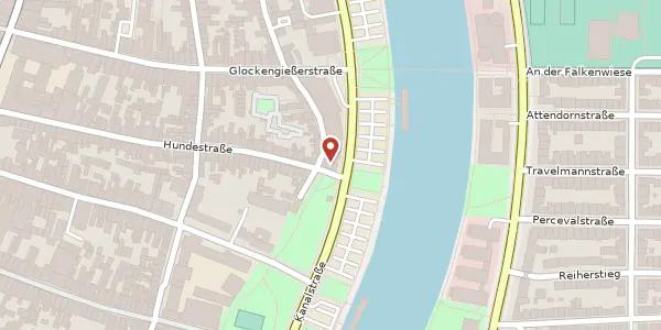 Karte der Umgebung von Kanalstraße 80, 23552 Lübeck