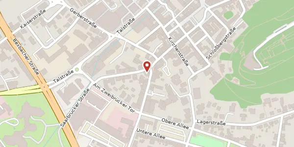 Karte der Umgebung von Saarbrücker Straße 36, 66424 Homburg
