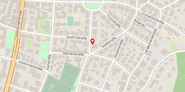 Karte der Umgebung von Weiherhofstraße 2, 79104 Freiburg im Breisgau