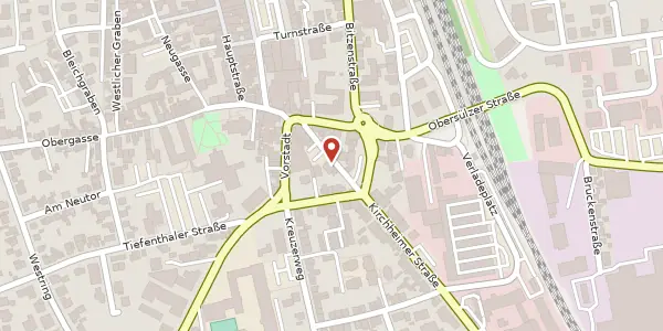 Karte der Umgebung von Kirchheimer Straße 16, 67269 Grünstadt