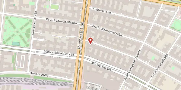 Karte der Umgebung von Rodenbergstraße 2, 10439 Berlin
