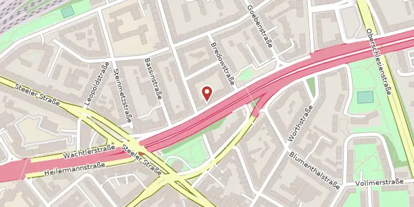 Karte der Umgebung von Von-der-Tann-Str. 17, 45139 Essen
