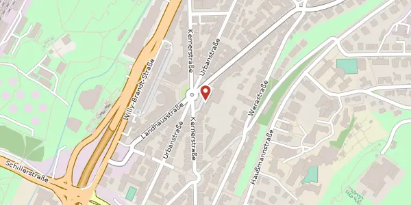 Karte der Umgebung von Kernerplatz 2, 70182 Stuttgart