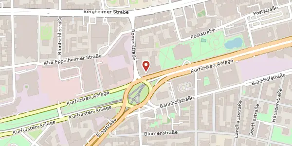 Karte der Umgebung von Kurfürsten-Anlage 36, 69115 Heidelberg
