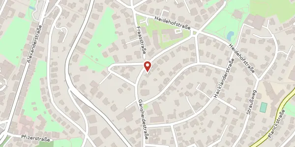 Karte der Umgebung von Gänsheidestraße 17, 70184 Stuttgart