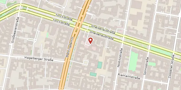 Karte der Umgebung von Gneisenaustraße 2 a, 10961 Berlin