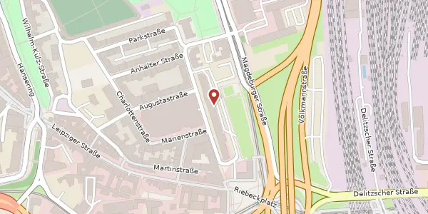 Karte der Umgebung von Magdeburger Str. 38, 06112 Halle (Saale)