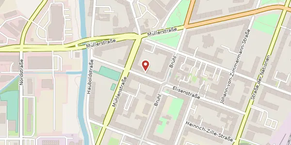 Karte der Umgebung von Elisenstraße 28, 09111 Chemnitz