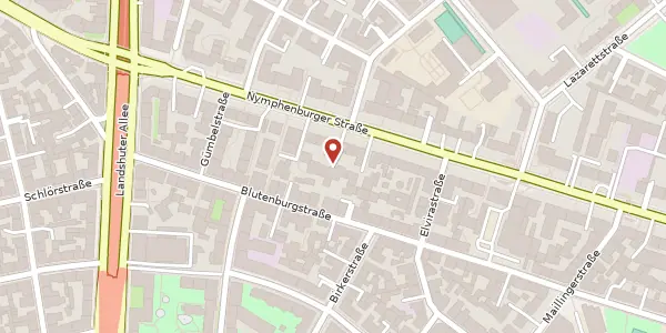 Karte der Umgebung von Nymphenburger Str. 113, 80636 München