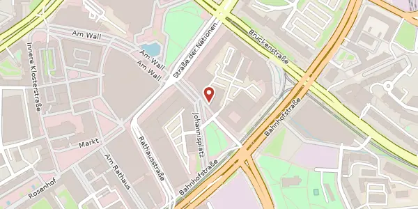 Karte der Umgebung von Johannisplatz 1, 09111 Chemnitz