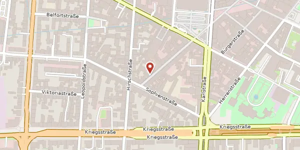 Karte der Umgebung von Waldstr. 60, 76133 Karlsruhe